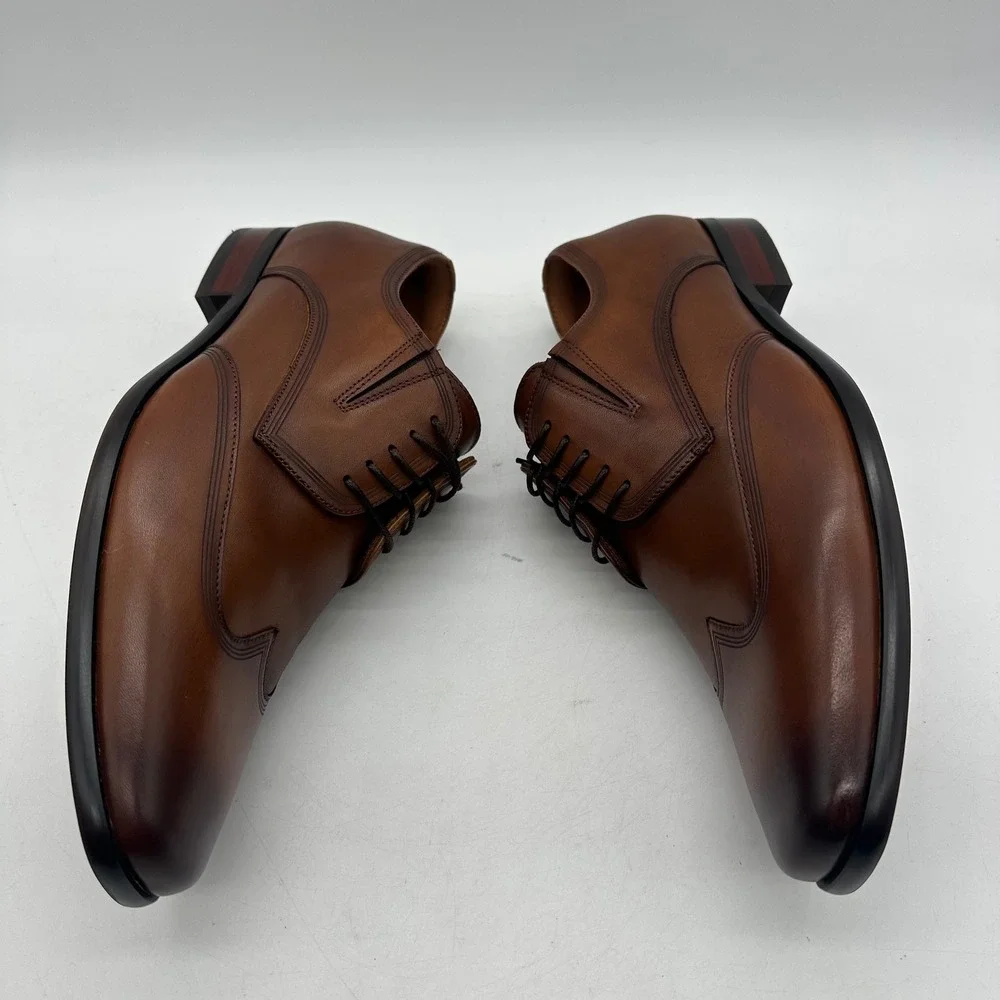 Florsheim 15181 Postino WT OX Mens Size 9.5 D Cognac Leather Wingtip Dress Shoes